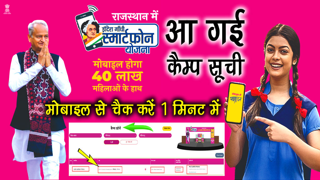 Indira Gandhi Smartphone Yojana Camp List Check Online Rajasthan - इंदिरा गांधी स्मार्टफोन योजना कैम्प सूची में नाम कैसे देखें